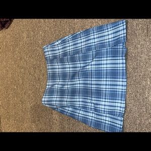 blue mini skirt
